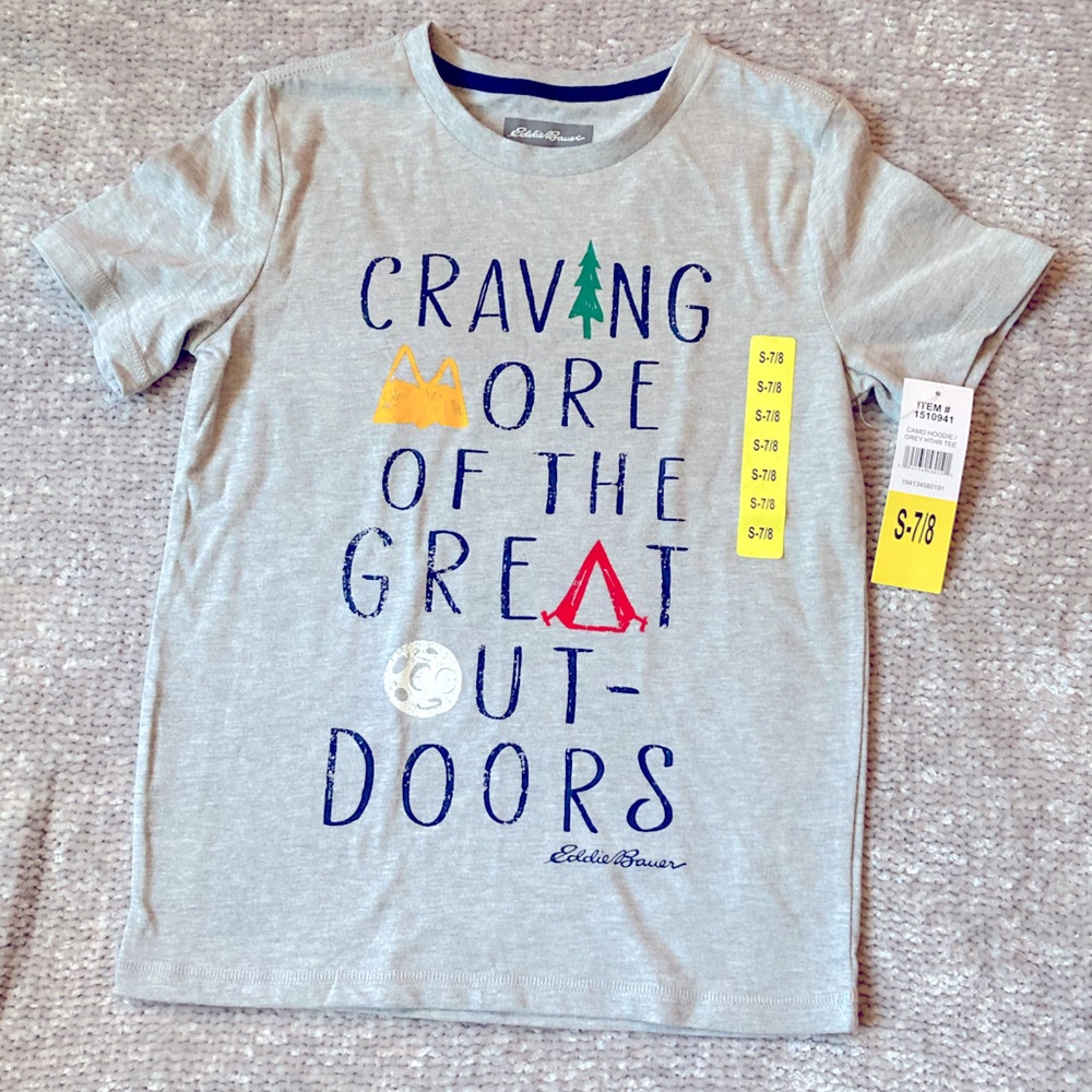 Eddie Bauer Kids 7/8 Great‎ Outdoors Graphic T-Shirt NWT